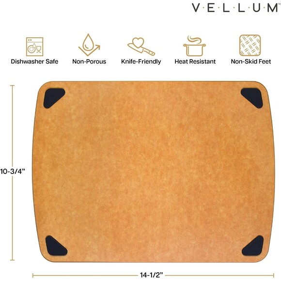 Vellum Wood Fiber Cutting Board with Non-Slip Silicone Feet; Dishwasher Safe Cut - Picture 3 of 6
